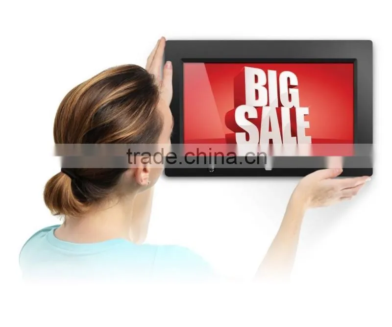 HD 12" big size screen ratio 4:3 digital video lcd player with loud speaker foat show popular advertising video display frame