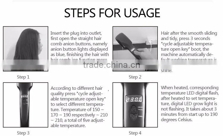 Rubber Coating PTC Heating Gorgeous Anion Hair Straightener Hair Straightener Brush