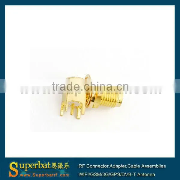 SMA female connector right angle PCB mount