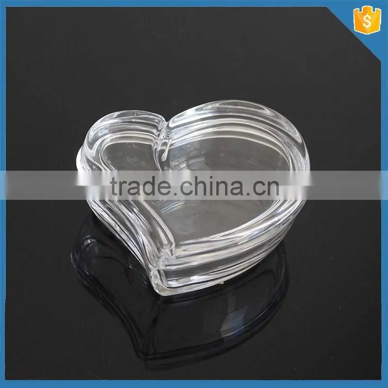 2016 hot selling decorative heart shape candy glass jar