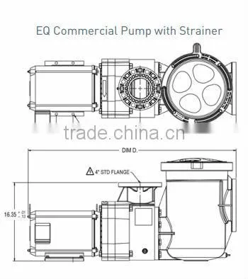 commercial plastic pump and without hair and lint strainer EQ Series