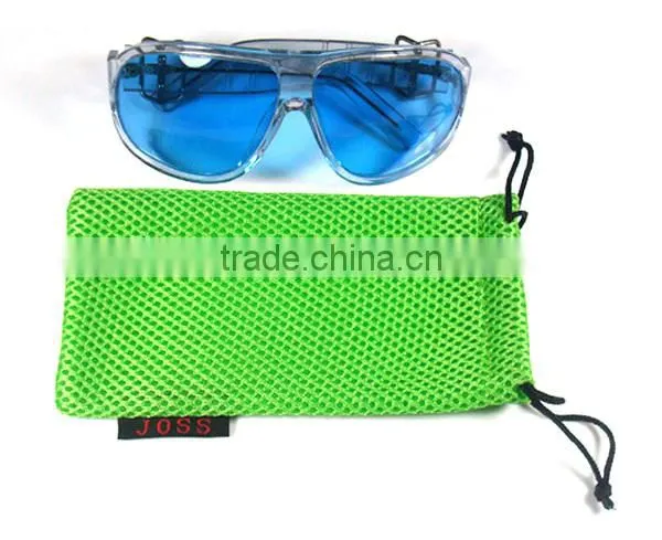New Design Nylon Black Drawstring mesh sunglass pouch bag