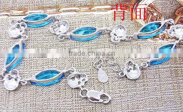 Austrian Crystal Skull Bracelet, Skull Bracelet Jewelry Wholesale, 925 Silver Bracelet Skull
