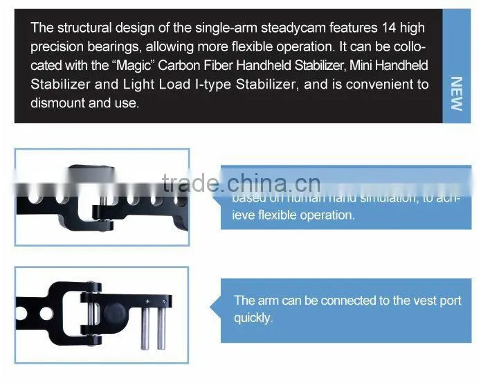 Wondlan Leopard III 1-5 KG Support System Carbon Steadicam Stabilizer +Single Arm +Vest