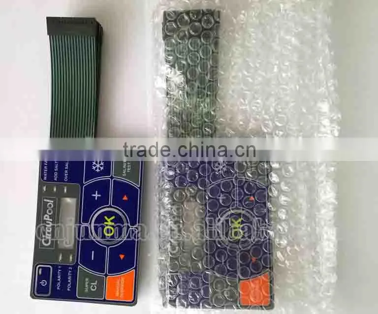 custom electrical circuits membrane switch and film keypad with embossed rount metal snap dome and 3M adhesive