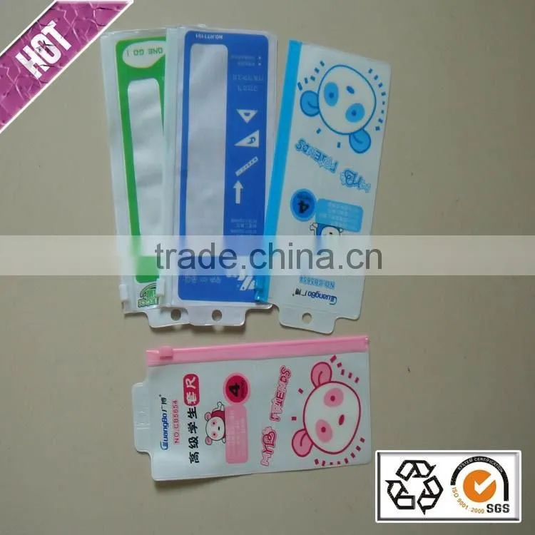 High Quality PVC Ruler Sets Bag Customized Plastic Ruler Packaging Bag for Students Waterproof PVC Bag
