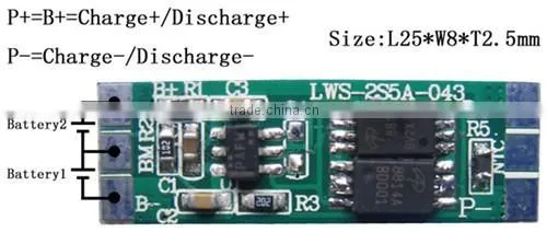 PCM For 7.4V 2S Li-ion Battery Packs led pcb assembly