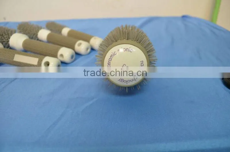 Round ceramic hair brush set nylon brush heat control OEM shape square triangle