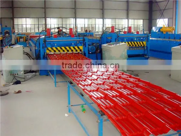 Corrugated Metal Roof Panel Roll Forming Machine, Glazed Roof Tile Sheet Making Machine