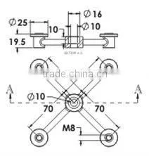 Stainless steel curtain wall fittings-HS04M1004