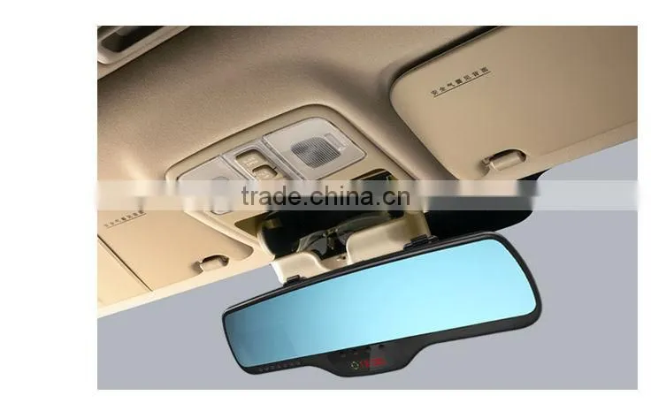 dual lens vehicle car camera dvr video recorder,rearview mirror 2.7 inch car dvr