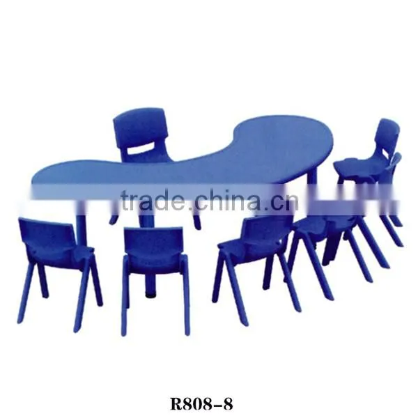 Colorful nursery school furniture Kids study table Plastic tables and chairs for sale R808-5