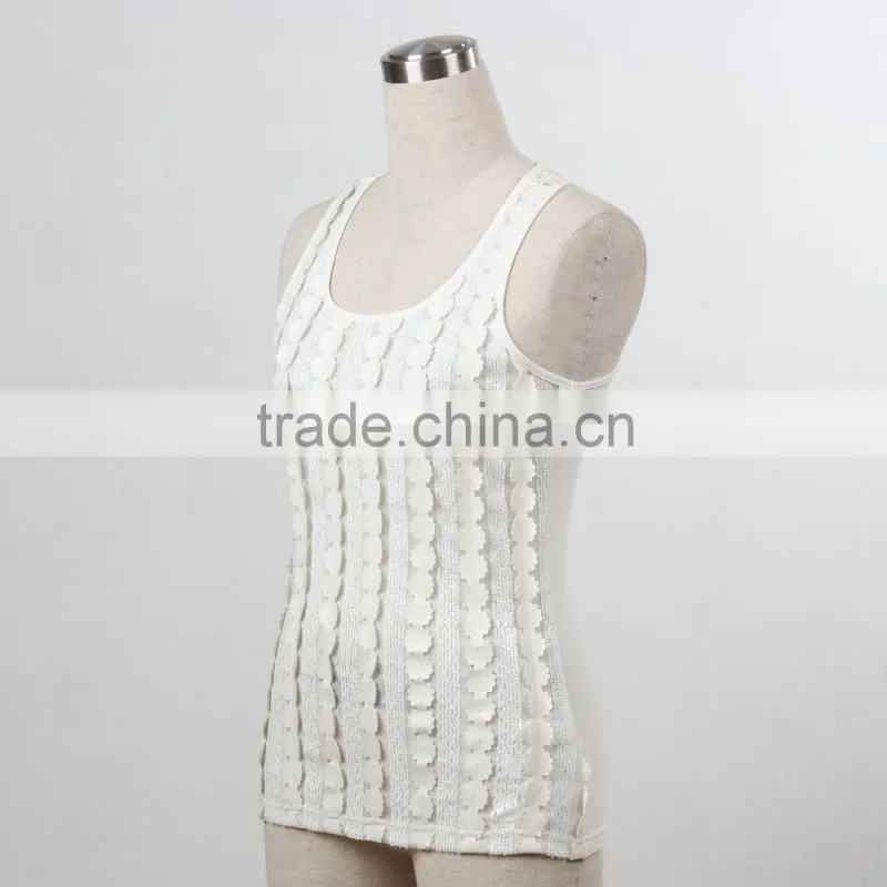 F5S15312 Fashion Paillette Tank Top For women