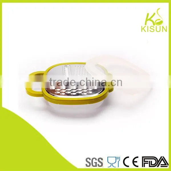 Multi purpose stainless steel kithen grater with container