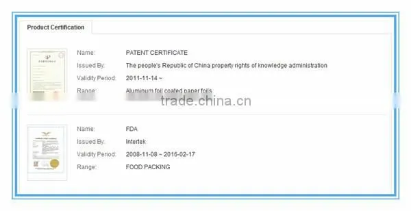 China supplier gold cover cigarette wrapper