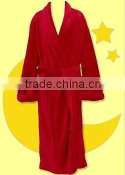 Adults 100% Cotton Unisex Terry Red Long Spa Bath Robes