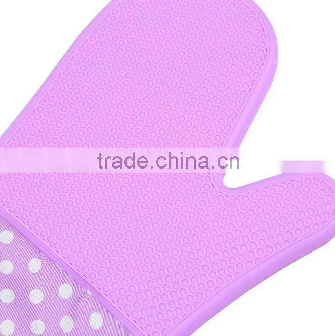 2016 Lengthened cotton oven mitt,silicone oven mitt