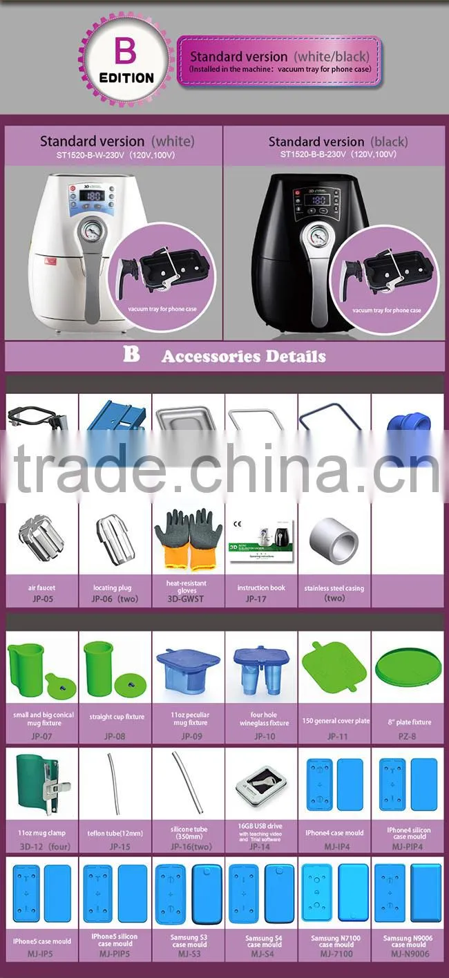 Freesub mini home use 3D vacuum sublimation machine, ST-1520 small heat press machine