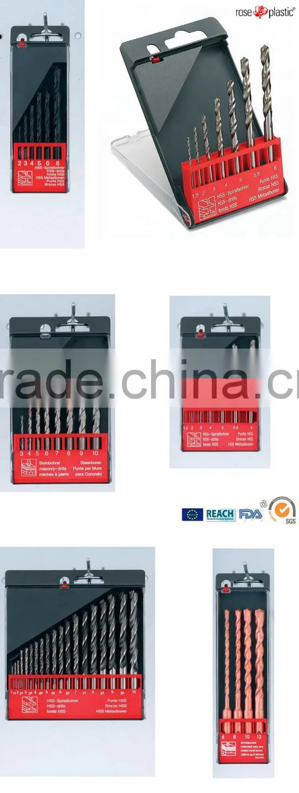 Visible hard drurable plastic packaging box for jigsaw blades FN and FA cassette