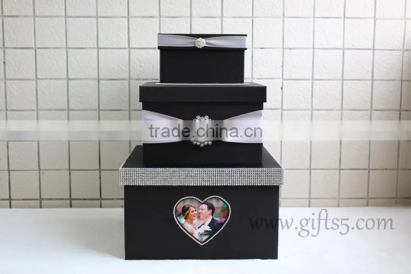 Handmade wedding card holder wedding card box with photo frame for best widding gifts