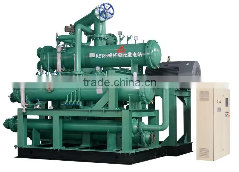 waste heat recovery twin screw expander generator for power plant