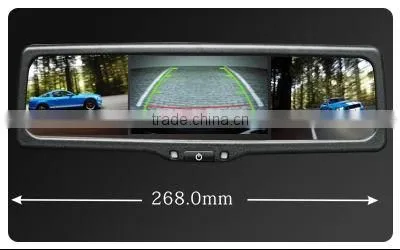 Multiple display mirror- car backup camera display rearview mirror with three LCD monitors for trucks