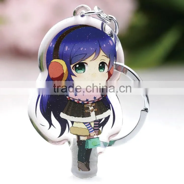 2015 low price quality custom transparent acrylic keychain/clear keychain