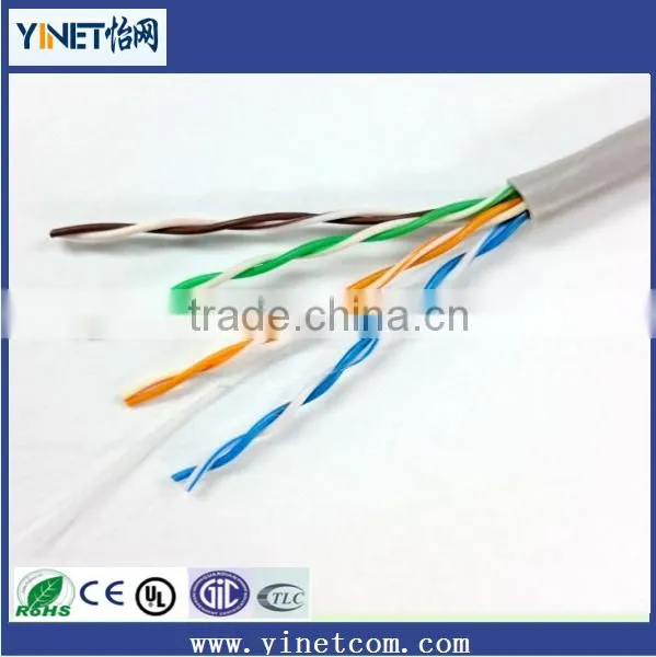 Bare copper 24Awg 4pairs UTP CAT 5e LAN ethernet cable for computer network