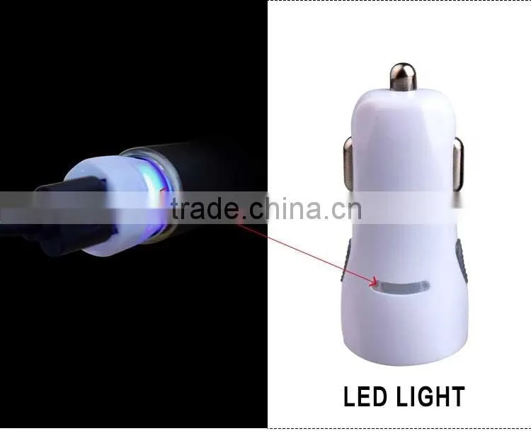 Fast charging mini dual USB car charger for mobile phone