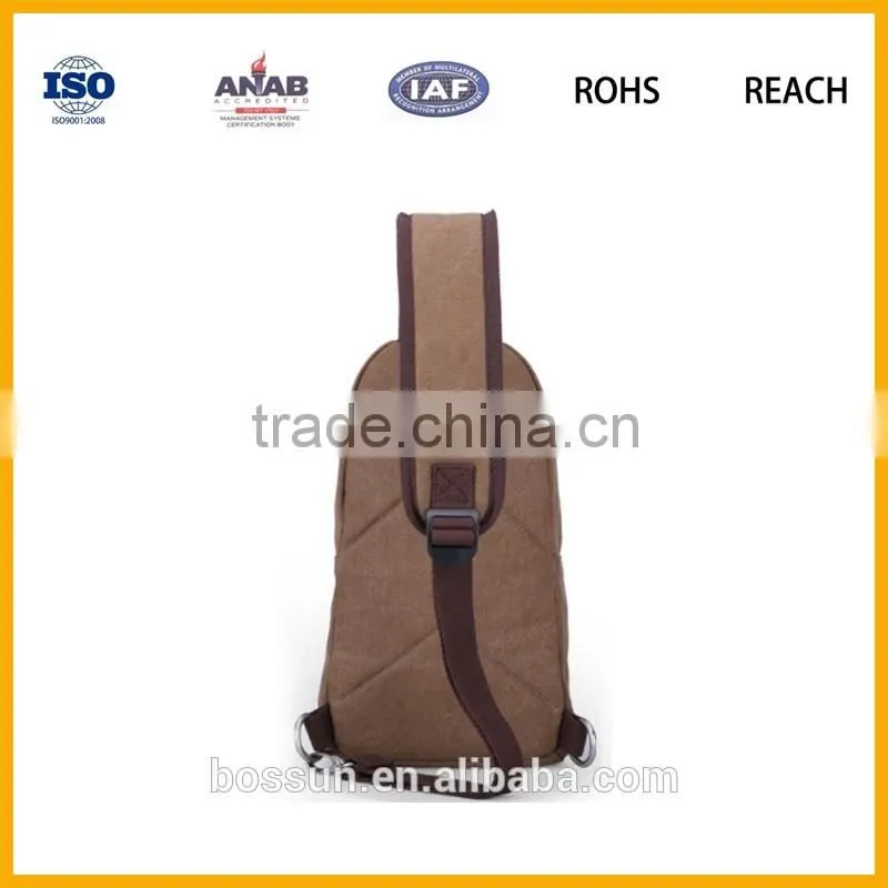 Custom lightweight single shoulder strap chest cross boday ladies waist canvas bag