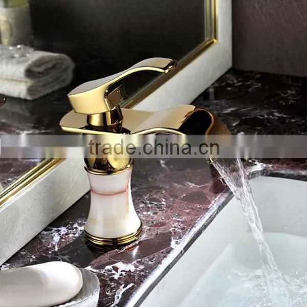 buy faucet New Brass Single Handle Basin Tap, Water Powered LED Waterfall Faucet