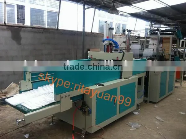 High Speed Automatic Punching Four Lines Feeding Bottom Sealing Bag Making Machine