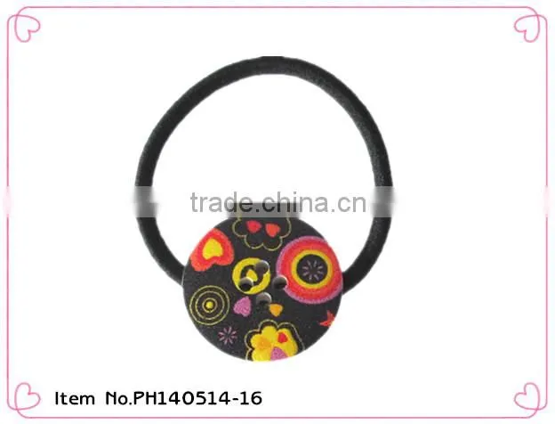2014 hot sale girls elastic hair ties with button