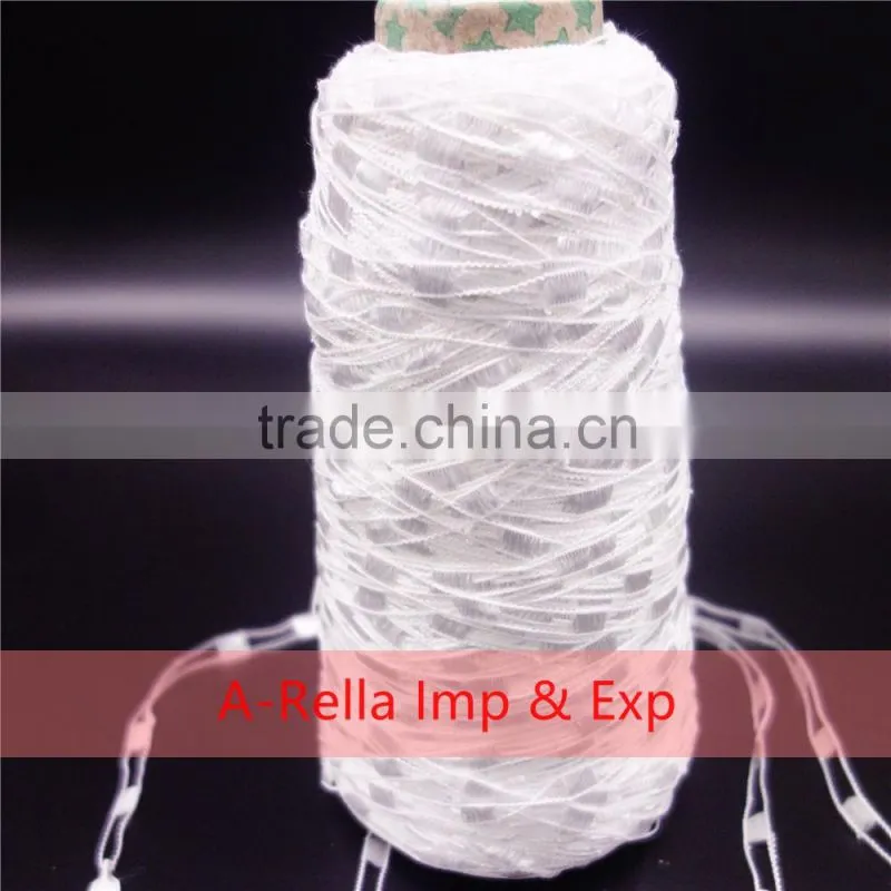 100% polyester feather yarn , with heat setting , lurex yarn