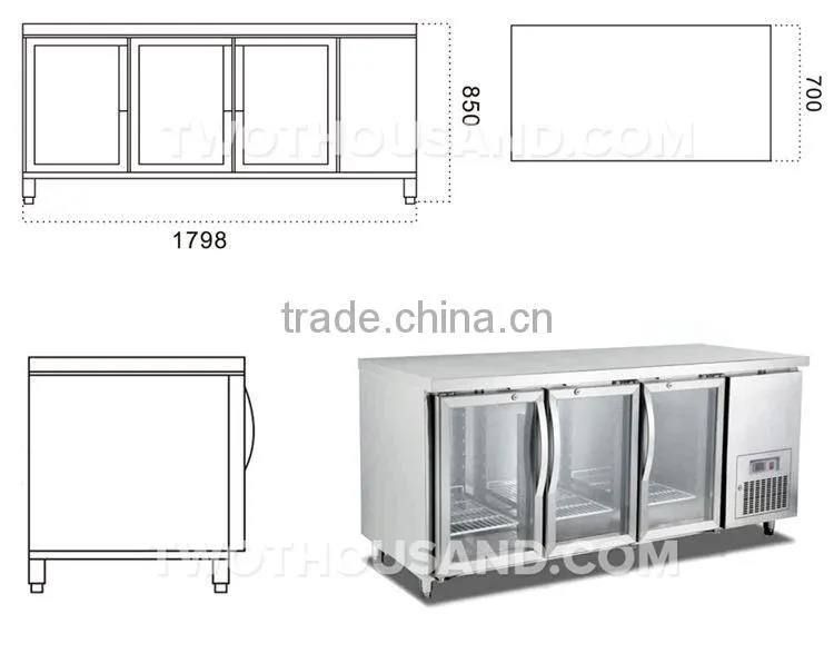 2017 Best Seller Commerical Glass Door Door Refrigerator