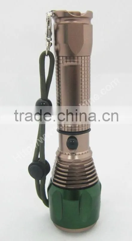 5w green&copper-colored rechargeable led flashlight