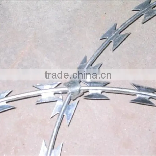 2015 hot sale low price concertina razor barbed wire price ISO9001 anping factory