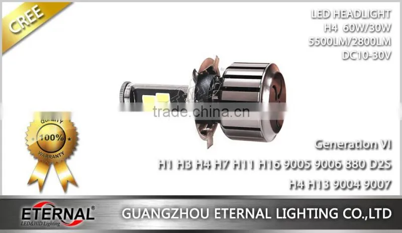60W universal size LED headlight bulb H1 H3 H4 H7 H11 H13 9005 9006 880 D2S car automotive led headlight bulb kit