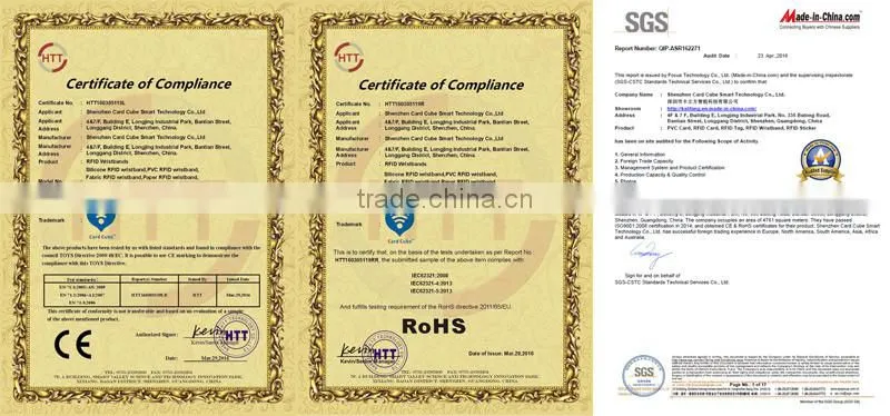 Disposable PVC Ultralight C Inductive RFID Wristband RFID Bracelet
