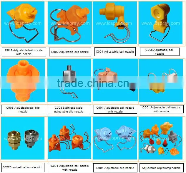 Resistance to acid and alkali adjustable ball clamp nozzle