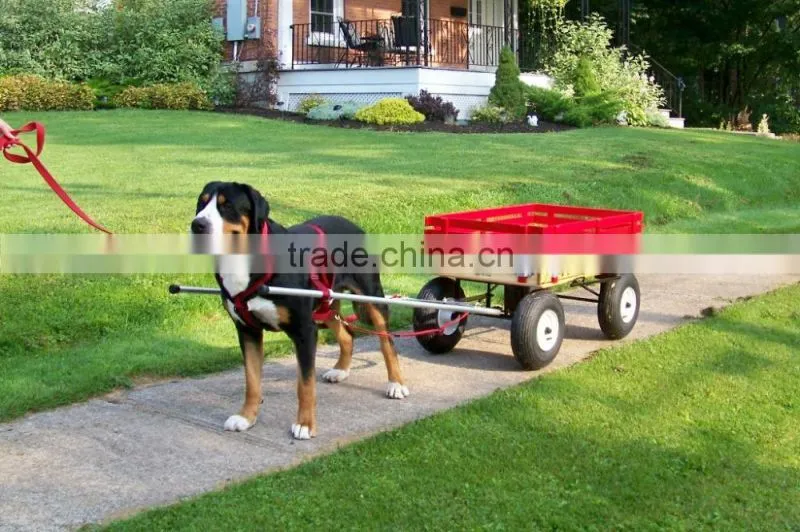 4 wheel small wood folding dog pulling wagon