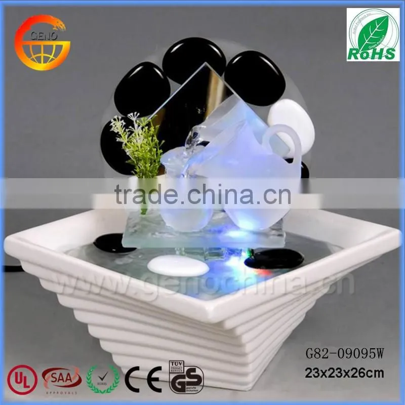 2017 glass material office table water fountain