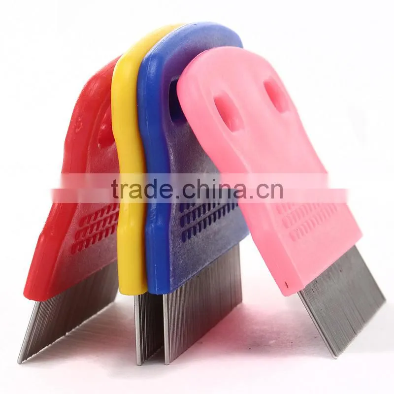 Stainless steel lice comb with plasic holder/ Anti lice comb / Metal lice comb