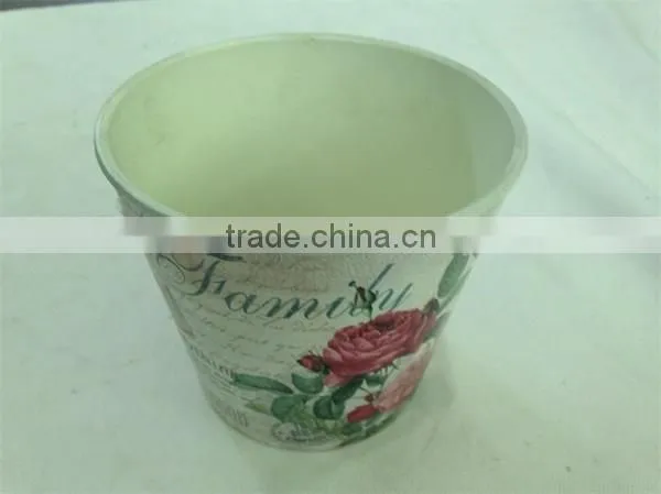 Hot Sale set/3 bulk rose design round plastic PP flower pot for garden