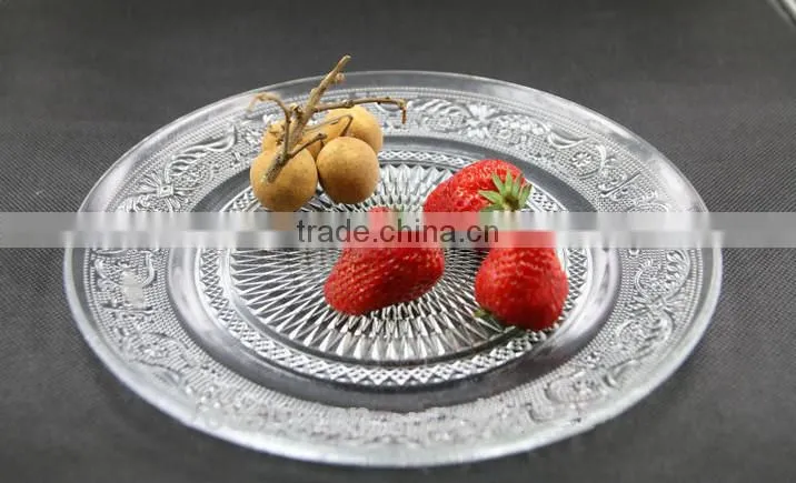 Transparent hot selling round glass plate