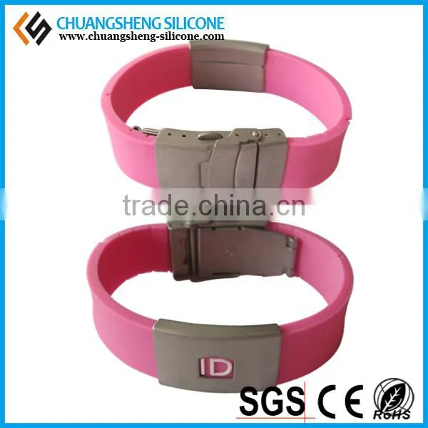 ID bracelet with silicone material for the old and chirldren