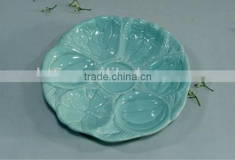 ceramic and stoneware flower shape candy divided plate