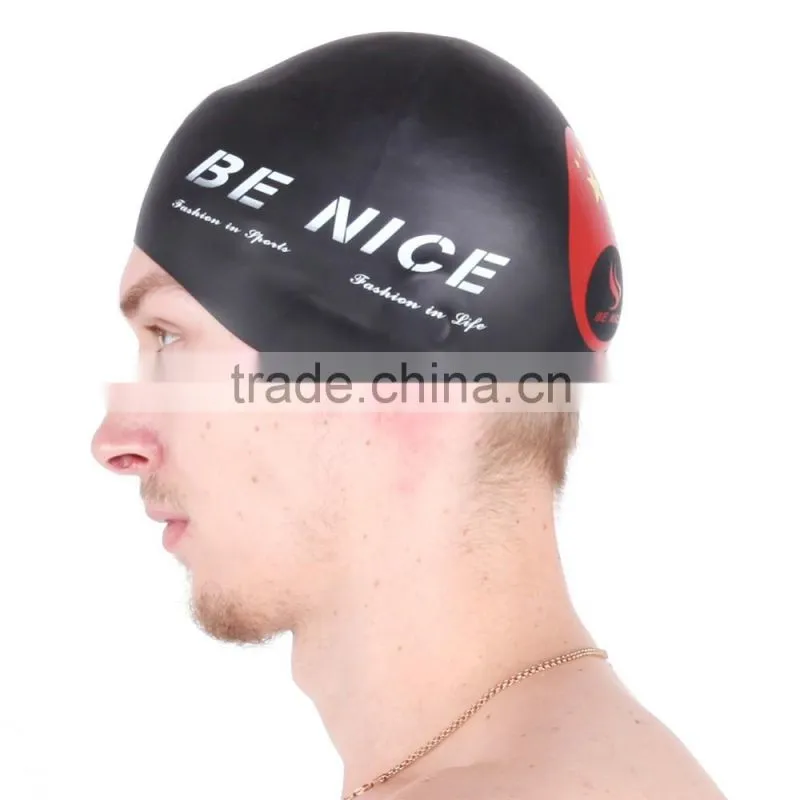 Hot Selling Newest Design Silicone Material Adult 3D Swim Cap (CAP-1400)