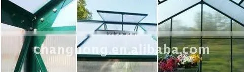 strong aluminum greenhouse with spring clips and silicone