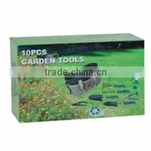 10pcs mental garden tool set for planting with nylon bag